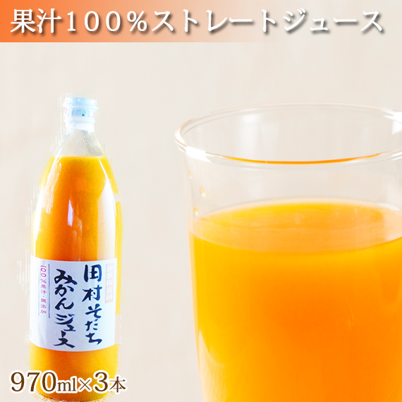 G7029_果汁100％田村そだちみかんジュース 970ml×3本