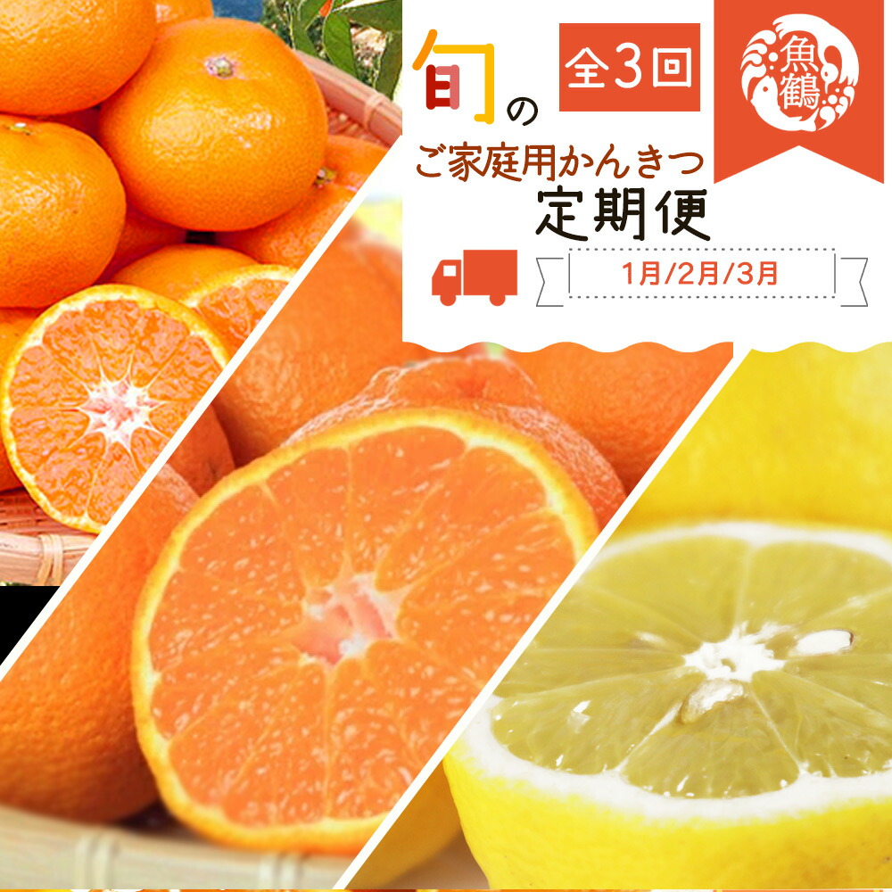 G60-T45_【定期便 全3回】紀州和歌山産旬のご家庭用柑橘セット（みかん・不知火・レモン）
